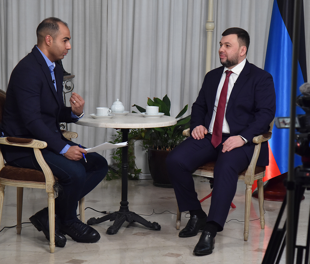 Денис Пушилин в интервью телекомпании «Аль-Джазира»: США подталкивает Украину к военному разрешению конфликта