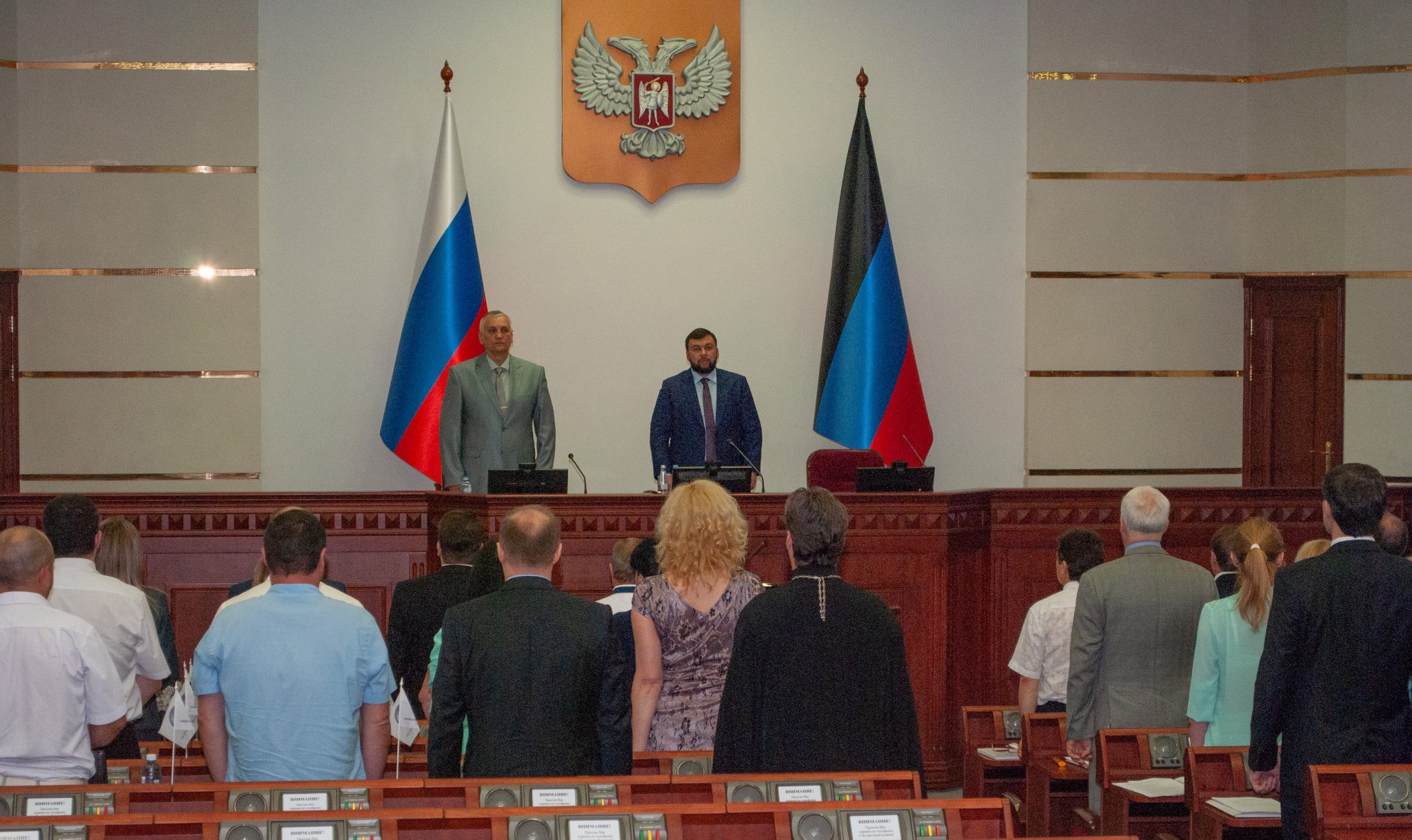 Глава ДНР Денис Пушилин обратился с приветственным словом к участникам первого заседания Общественной палаты