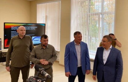 Марат Хуснуллин, Валерий Фальков и Денис Пушилин открыли два восстановленных университета в Мариуполе